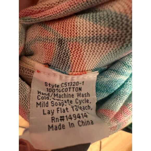 Johnny Was Tiana Swing Sweater Cardigan Single Button Teal Leopard Floral Sz S - Picture 7 of 8